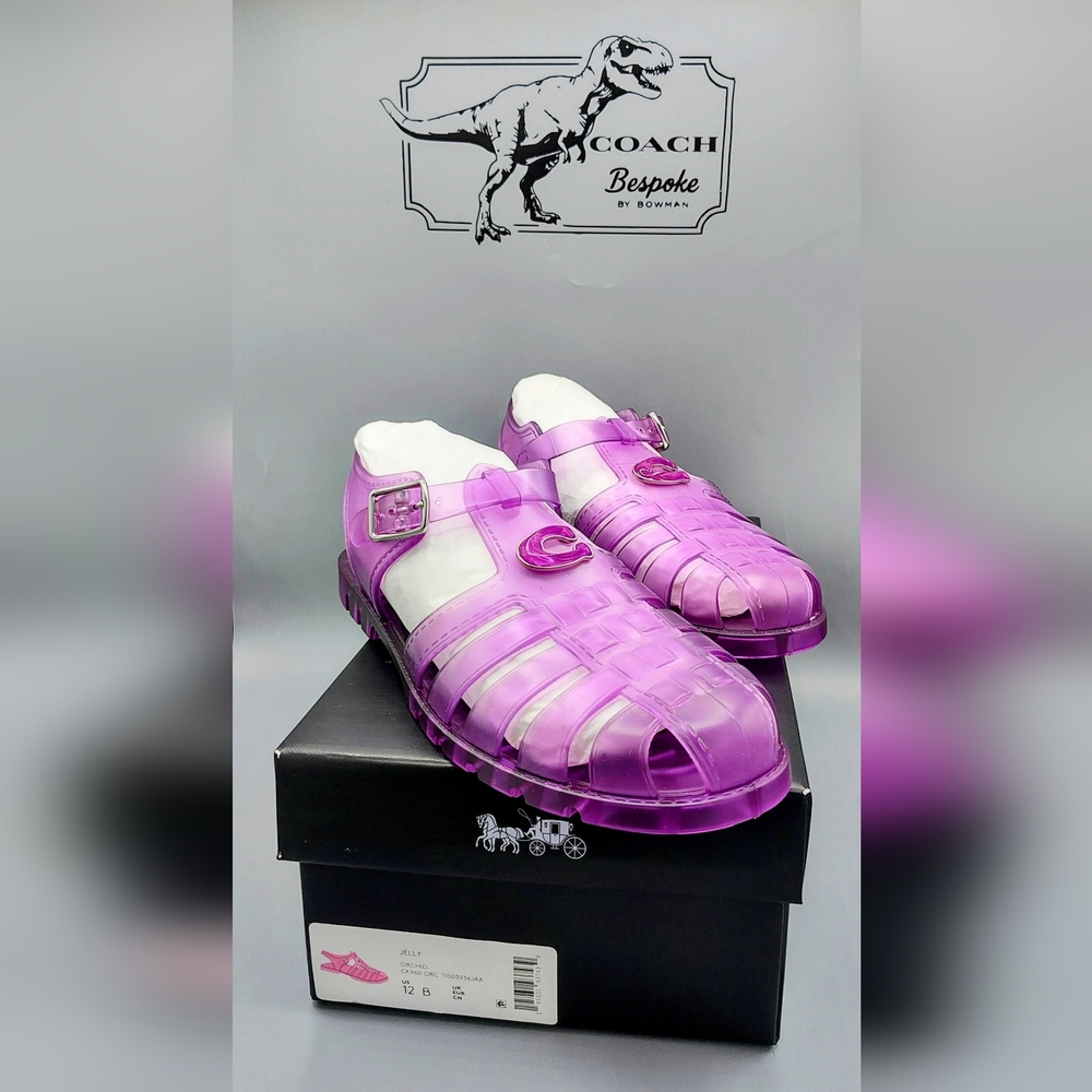 Coach Jelly translucent fisherman sandals. Unisex. Orchid Purple. Size 12.